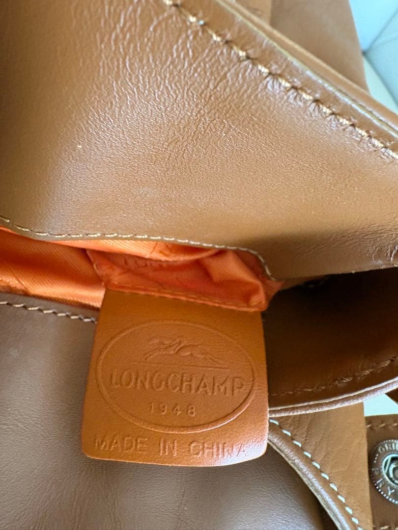 ロンシャン 茶　レザーショルダーバッグ