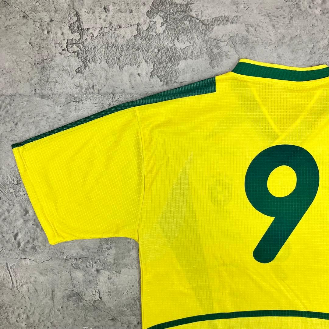 サッカーブラジル代表 #9 スーベニア ゲームシャツ 古着 プリントサイン L