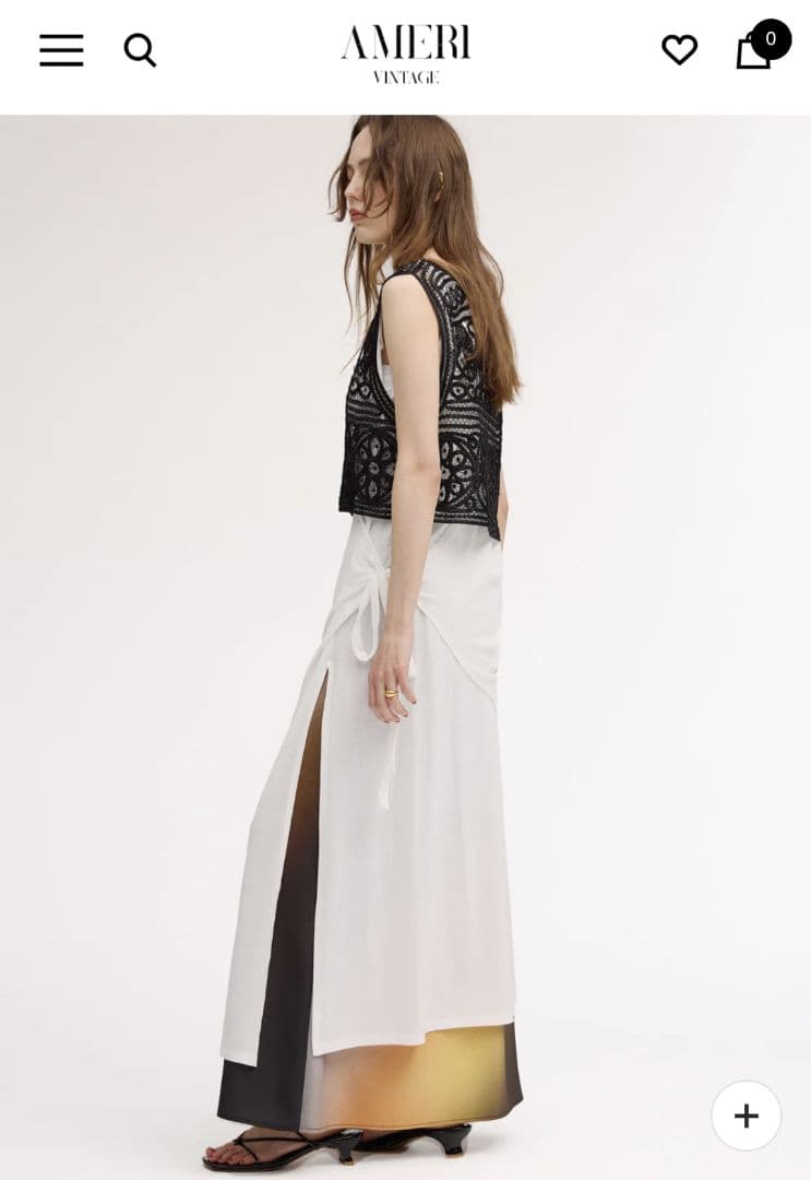 Ameri　2WAY SATIN BATTEN LACE VEST