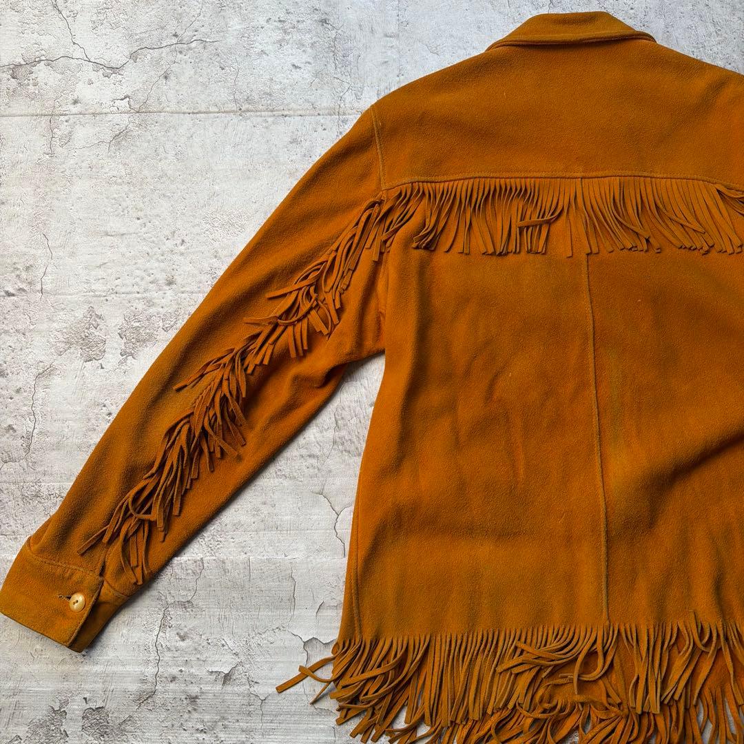 70s レザーフリンジジャケット ウェスタンジャケット スエード