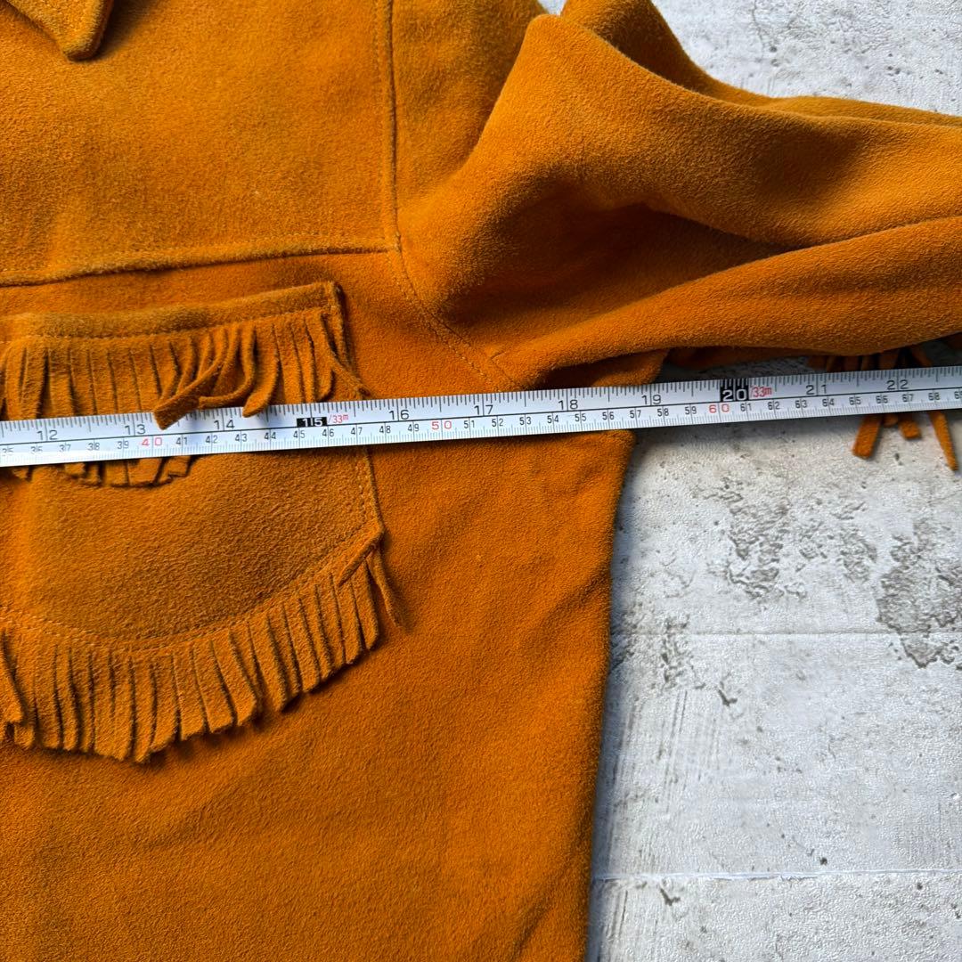 70s レザーフリンジジャケット ウェスタンジャケット スエード