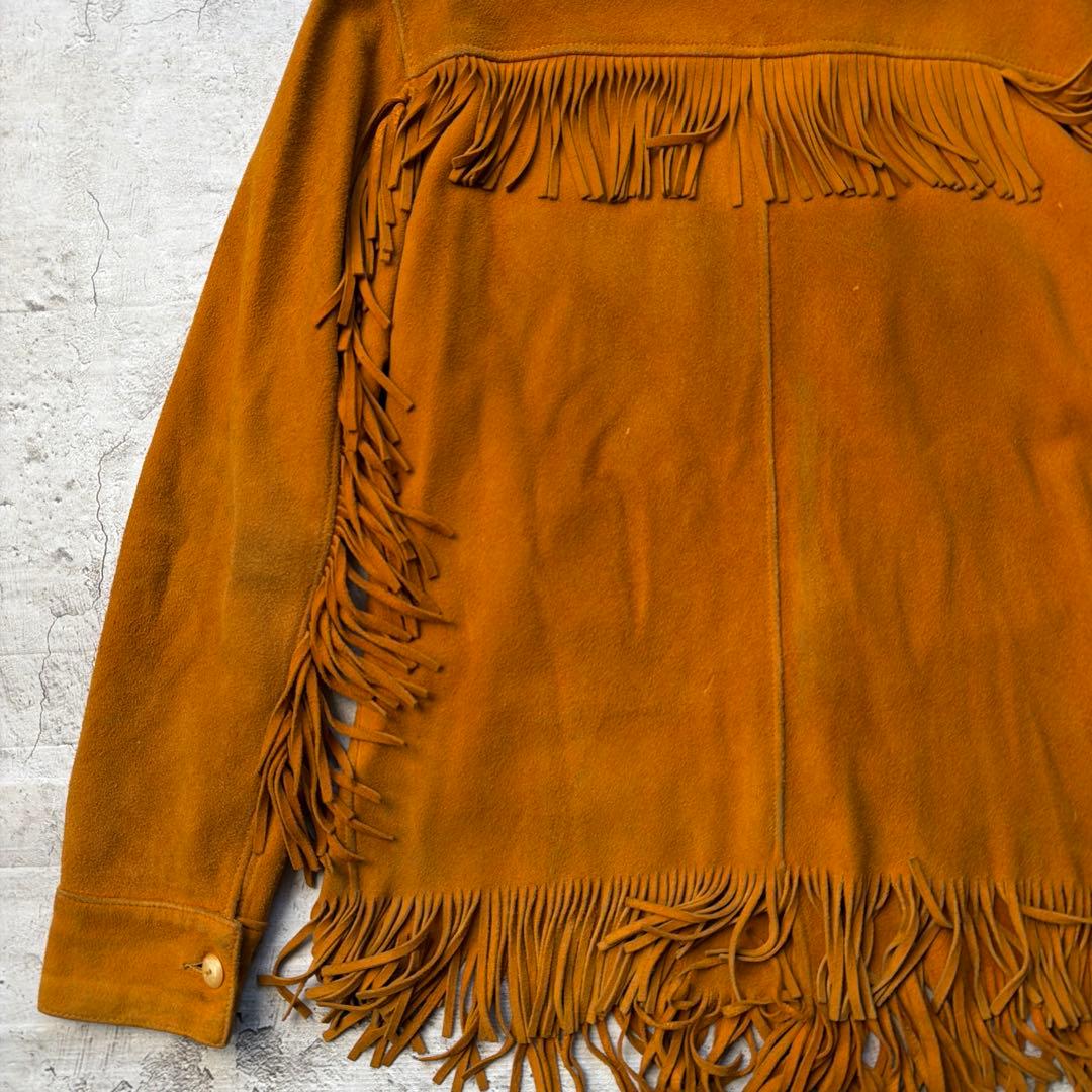 70s レザーフリンジジャケット ウェスタンジャケット スエード