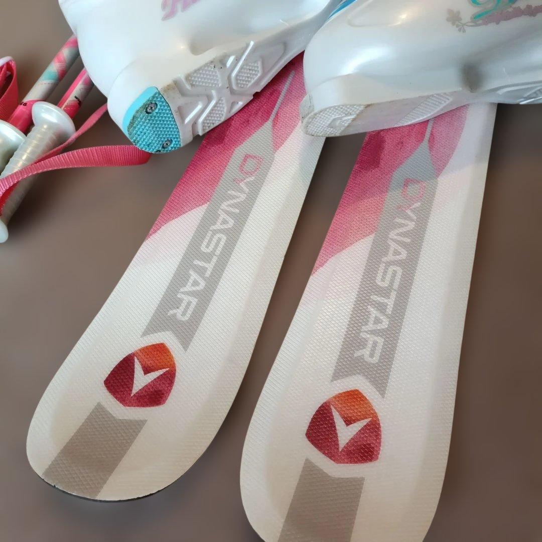 【高学年用】ダイナスター スキーセット板130cm、ブーツ23.0、ストック付き