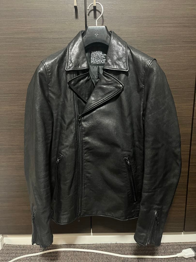 ナノ・ユニバース ウォッシュドレザーWライダースジャケット