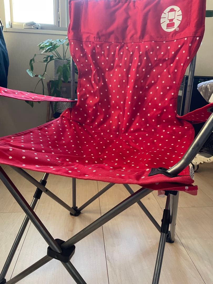 コールマン　チェア　4脚セット　ドット柄　折りたたみ　キャンプ　　椅子