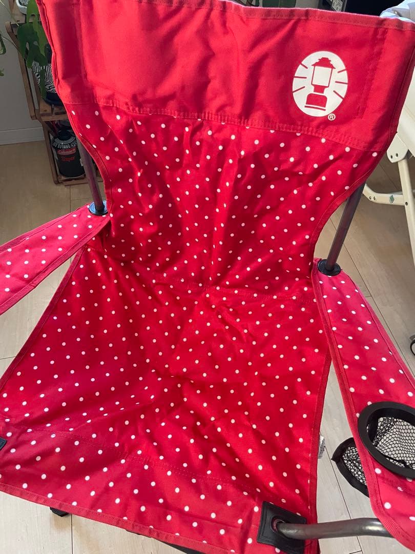 コールマン　チェア　4脚セット　ドット柄　折りたたみ　キャンプ　　椅子