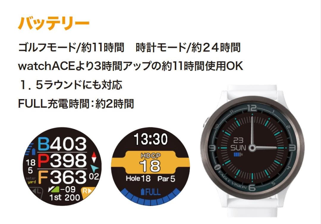 EAGLE VISION watch ACE PRO/朝日ゴルフ用品/ホワイト