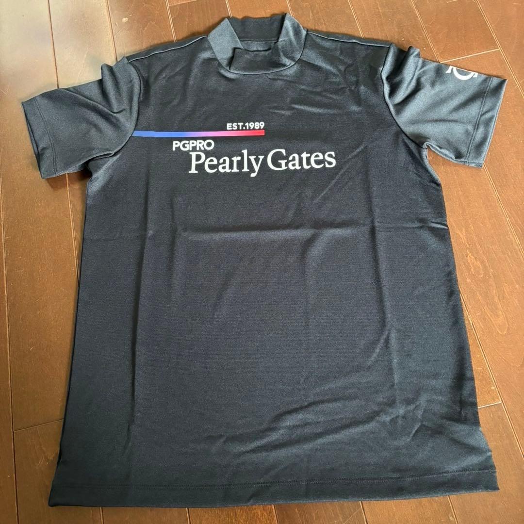 パーリーゲイツ　PGPRO ベア鹿子モックネック　濃紺色　サイズ5