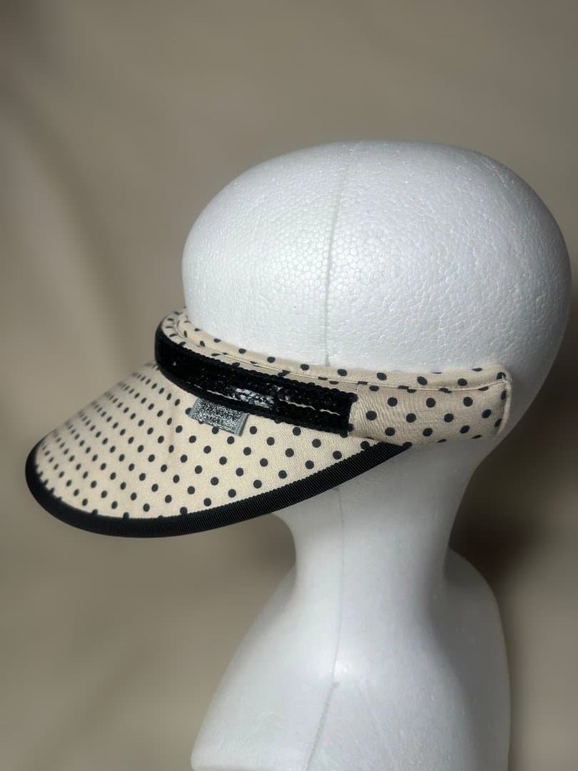 Lanvin Sport 水玉模様 バイザー アイボリー ブラック