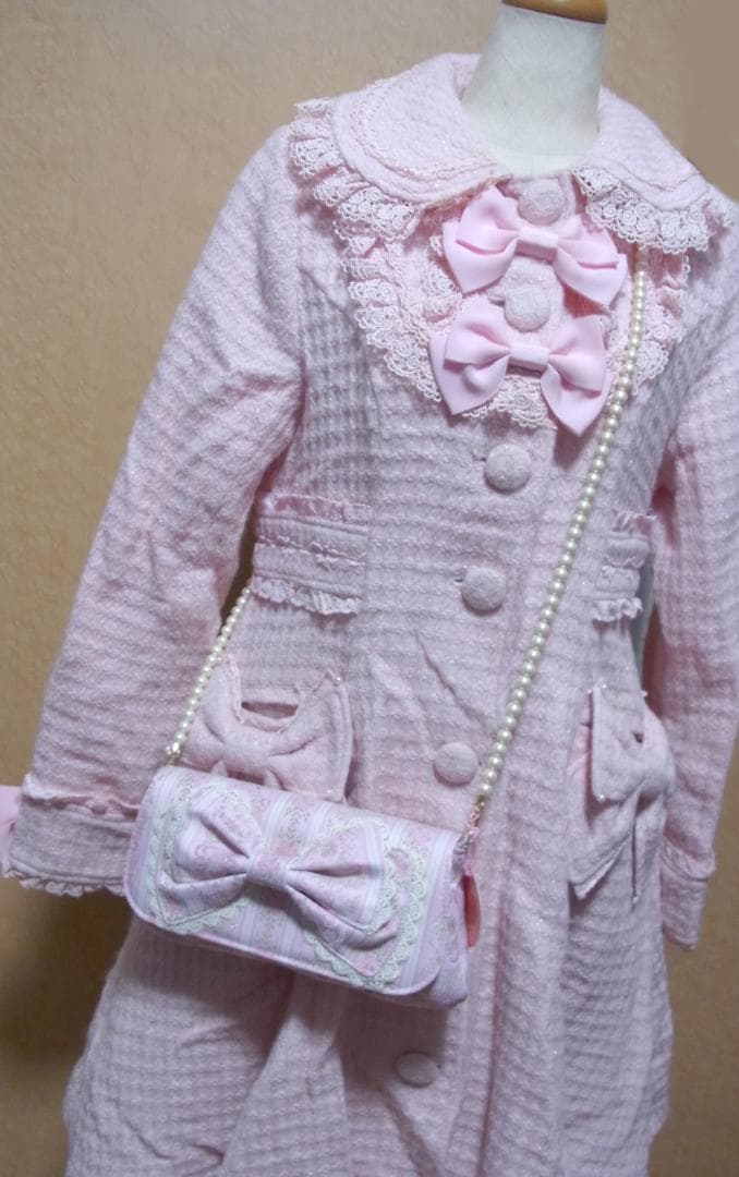 BABYゴブラン生地リボンBAG ピンク