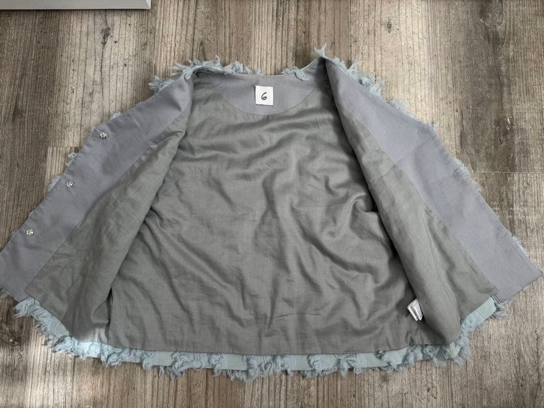 ＜6(ROKU)＞フリンジジャカード ベスト　春夏 フリーサイズ