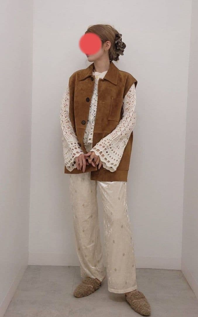 ヤマダヤ Ample リアルゴートスエードジレ