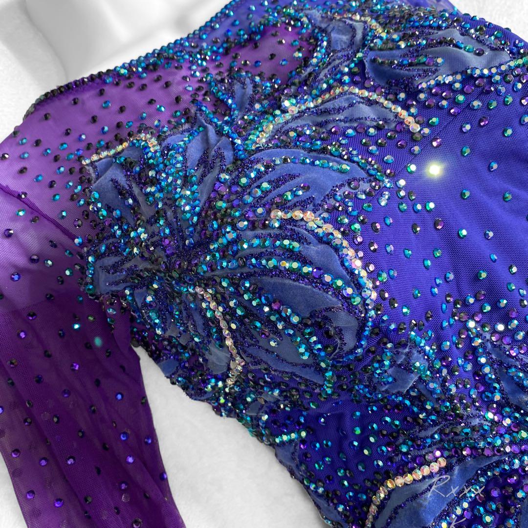 TAKADANCE タカダンス 高級 社交ダンス 衣装 ロングドレス 紫