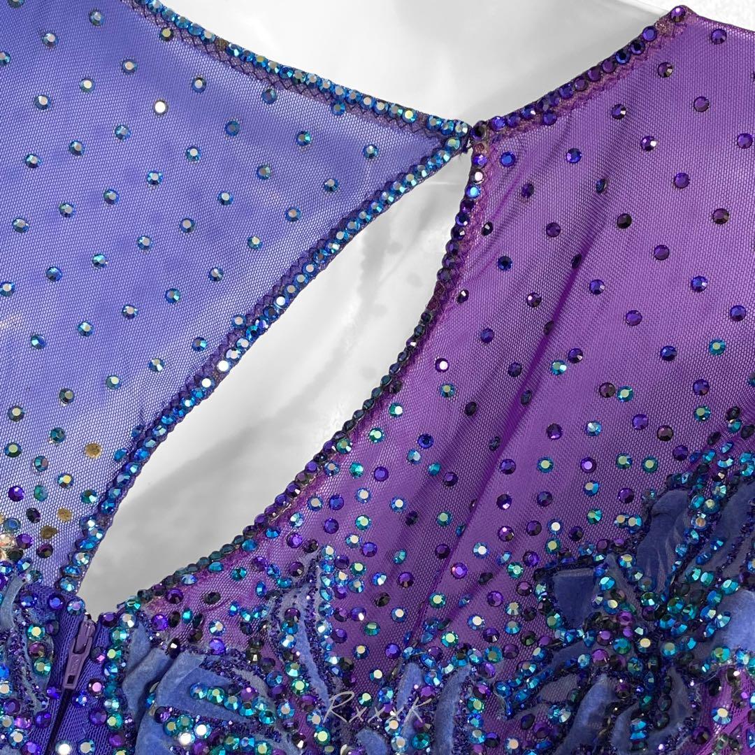 TAKADANCE タカダンス 高級 社交ダンス 衣装 ロングドレス 紫