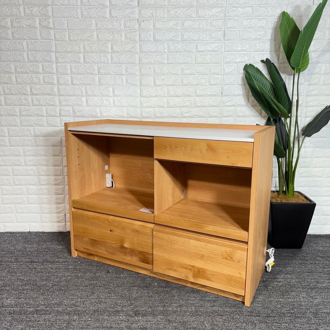 堀田木工 キッチンカウンター 幅120cm レンジ台 キッチン収納 C123