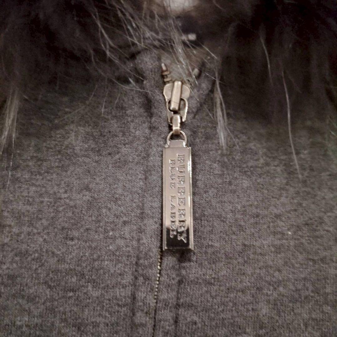 ◾︎希少 美品◾︎ バーバリーブルーレーベル パーカー ファー付 ノバチェック 38