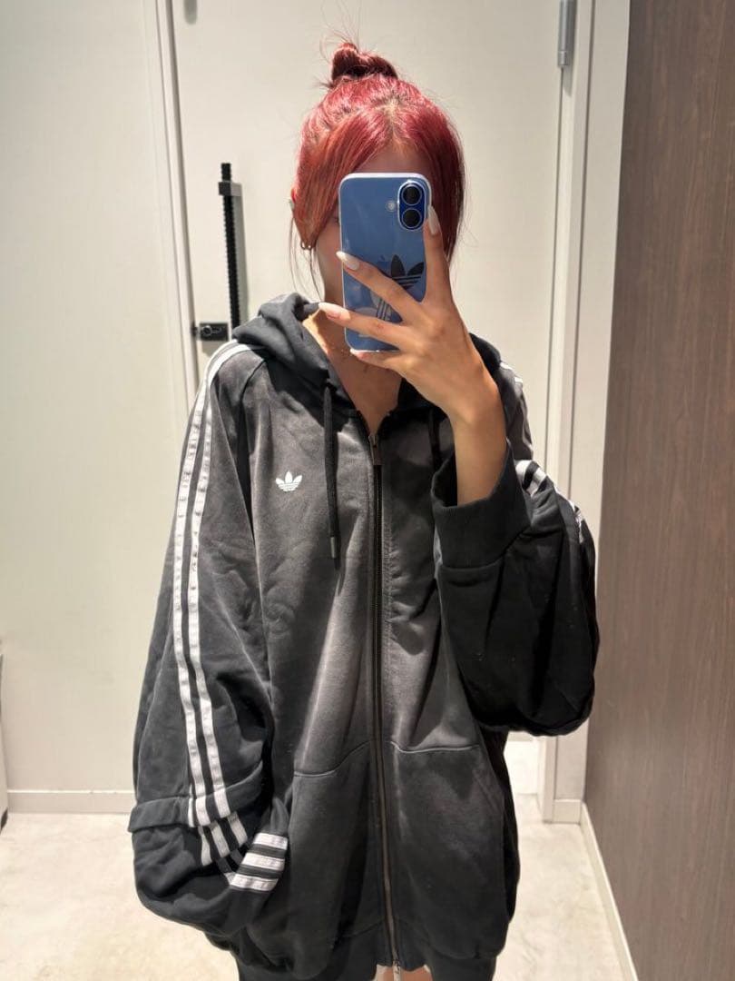 adidas ADILENIUM ウォッシュオーバーサイズフルジップパーカー