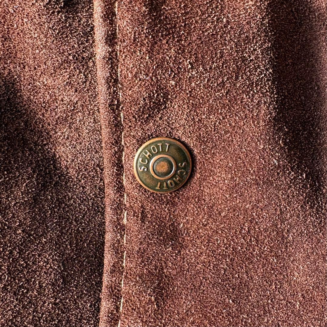 schott ショット USA製 スエード ブラウン トラッカージャケット 42