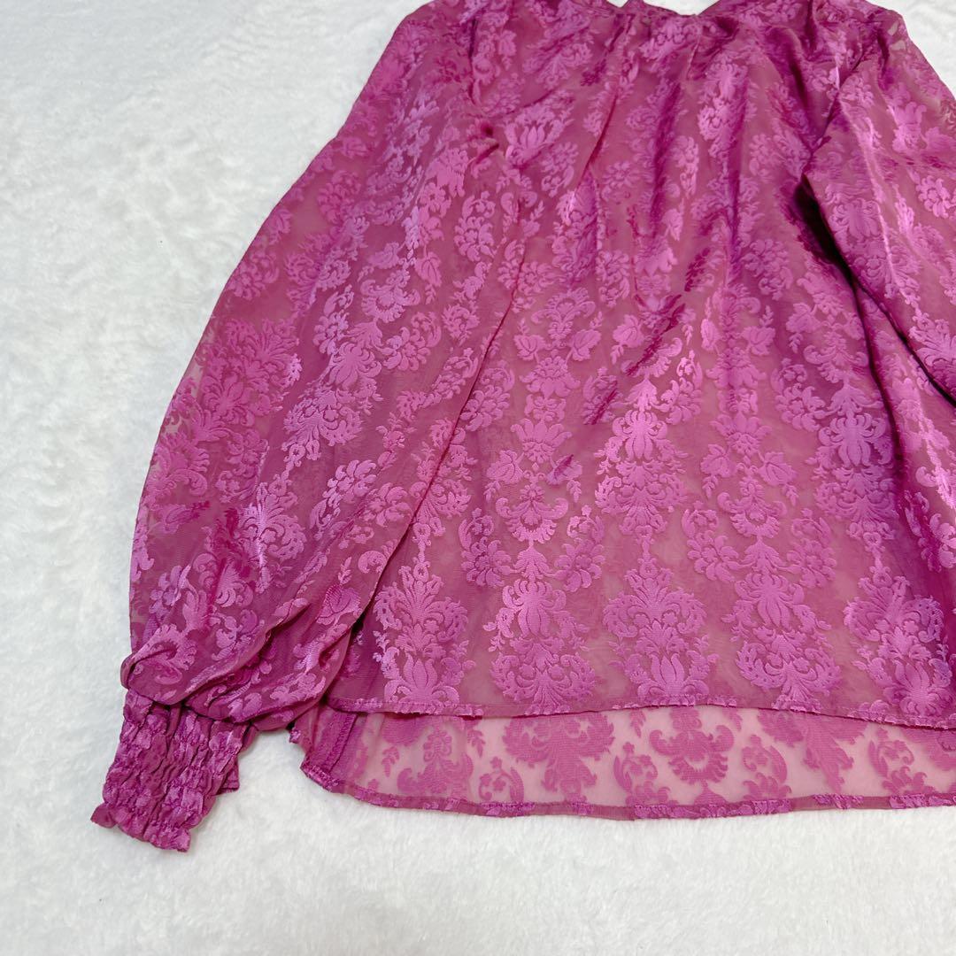 【新品未使用】アンプル ヤマダヤ 日本製 ボウタイ　リボン ブラウス ピンク