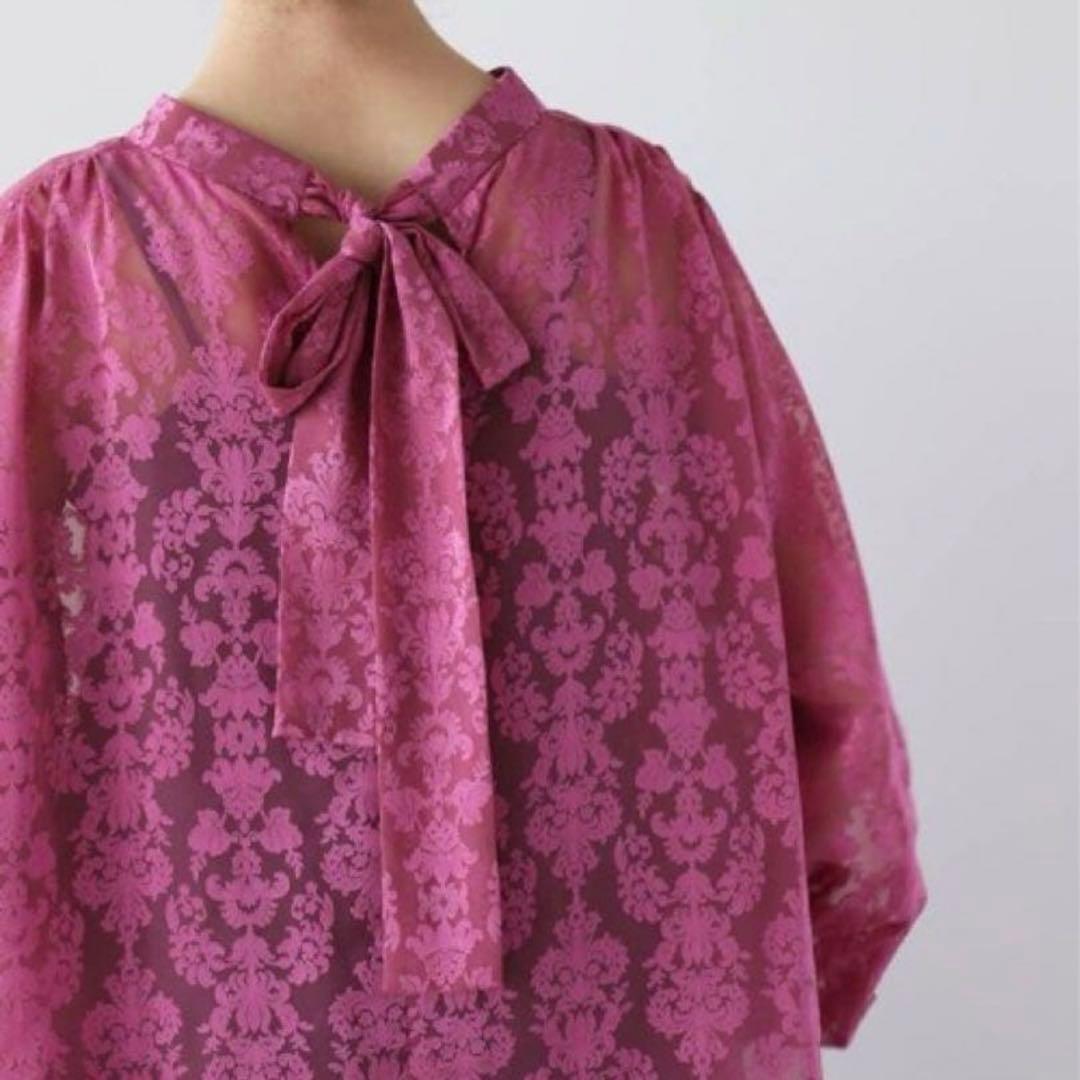 【新品未使用】アンプル ヤマダヤ 日本製 ボウタイ　リボン ブラウス ピンク