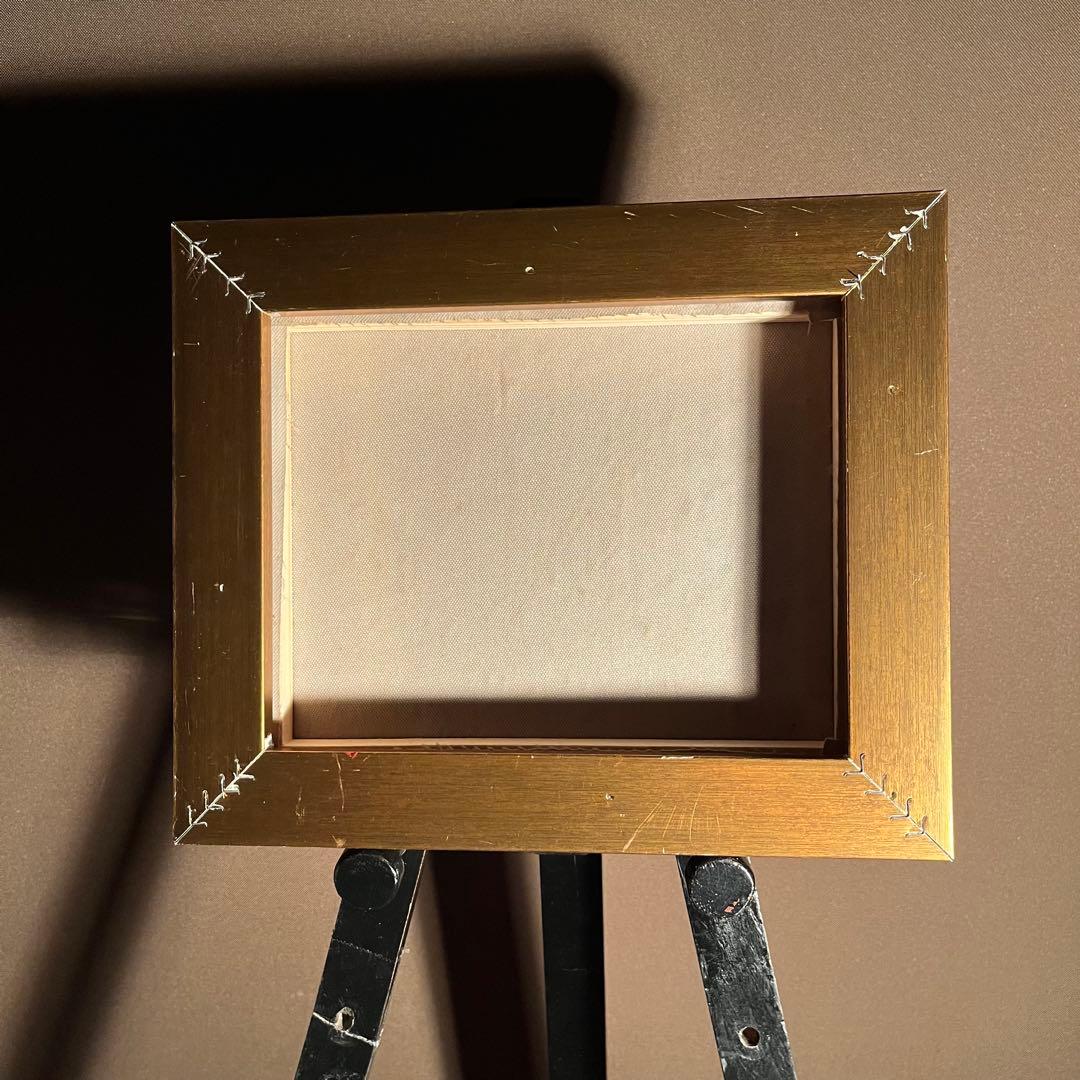 手描き油絵 パリの風景 エッフェル塔 ダーク 額付 肉筆絵画 インテリア 油彩画