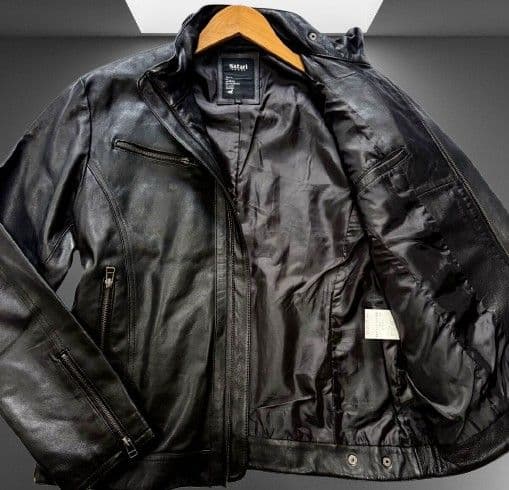 専用★サファリオム メンズ 本革 レザー ライダース ジャケット 黒 ＬＬ 中古