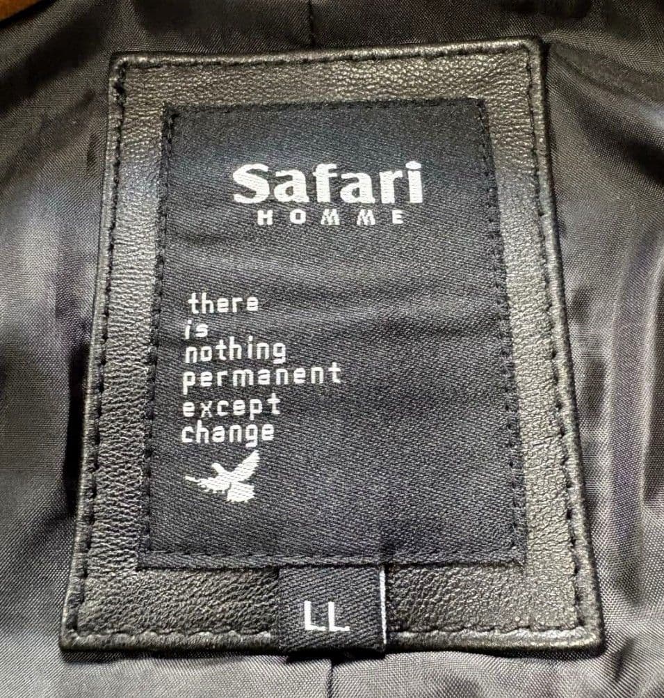 専用★サファリオム メンズ 本革 レザー ライダース ジャケット 黒 ＬＬ 中古