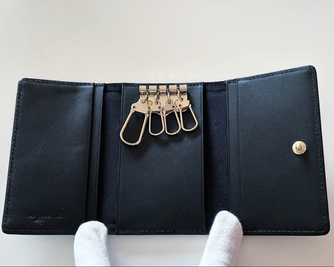 agnès b. アニエスベー キーケース 4連キーケース レザー ブラック