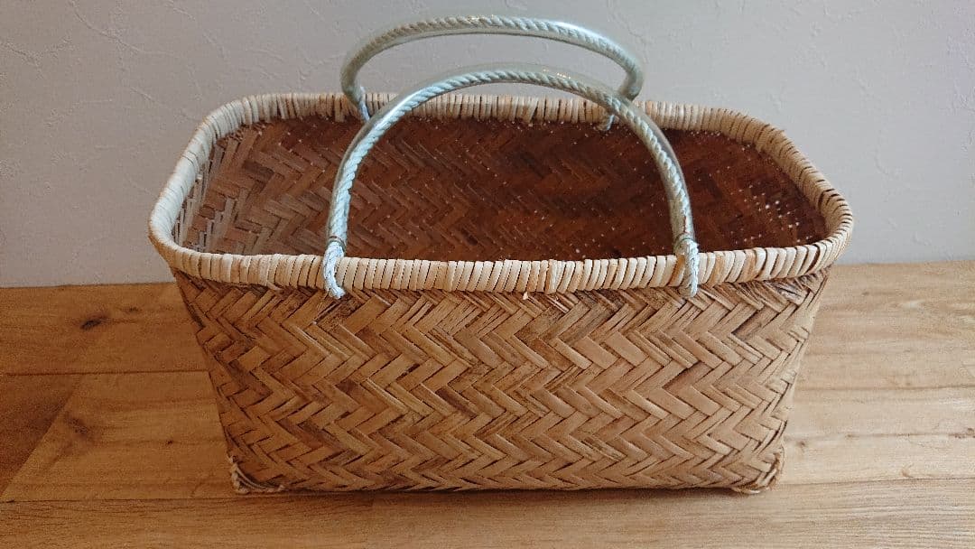 市場かご 竹籠 竹かごバッグ 買い物かご マルシェ 収納かご 2個セット