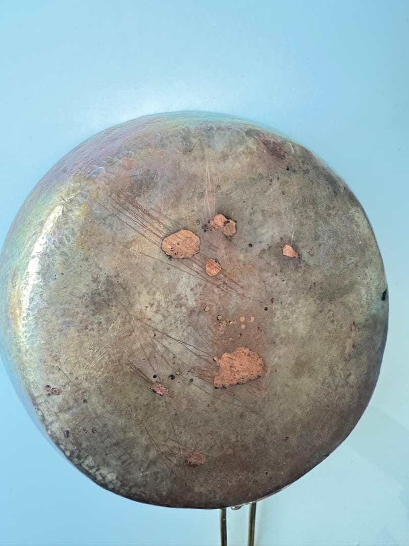 銅製片手鍋 小型 浅型 真鍮ハンドル