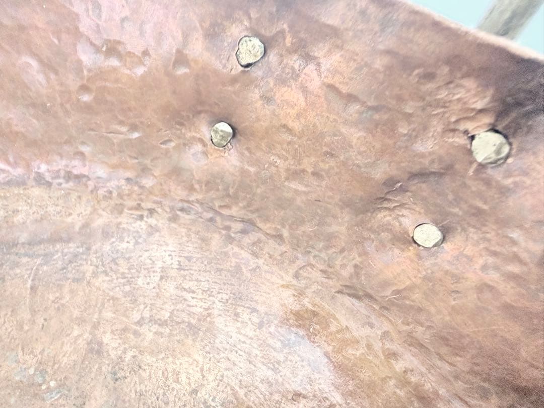 銅製片手鍋 小型 浅型 真鍮ハンドル