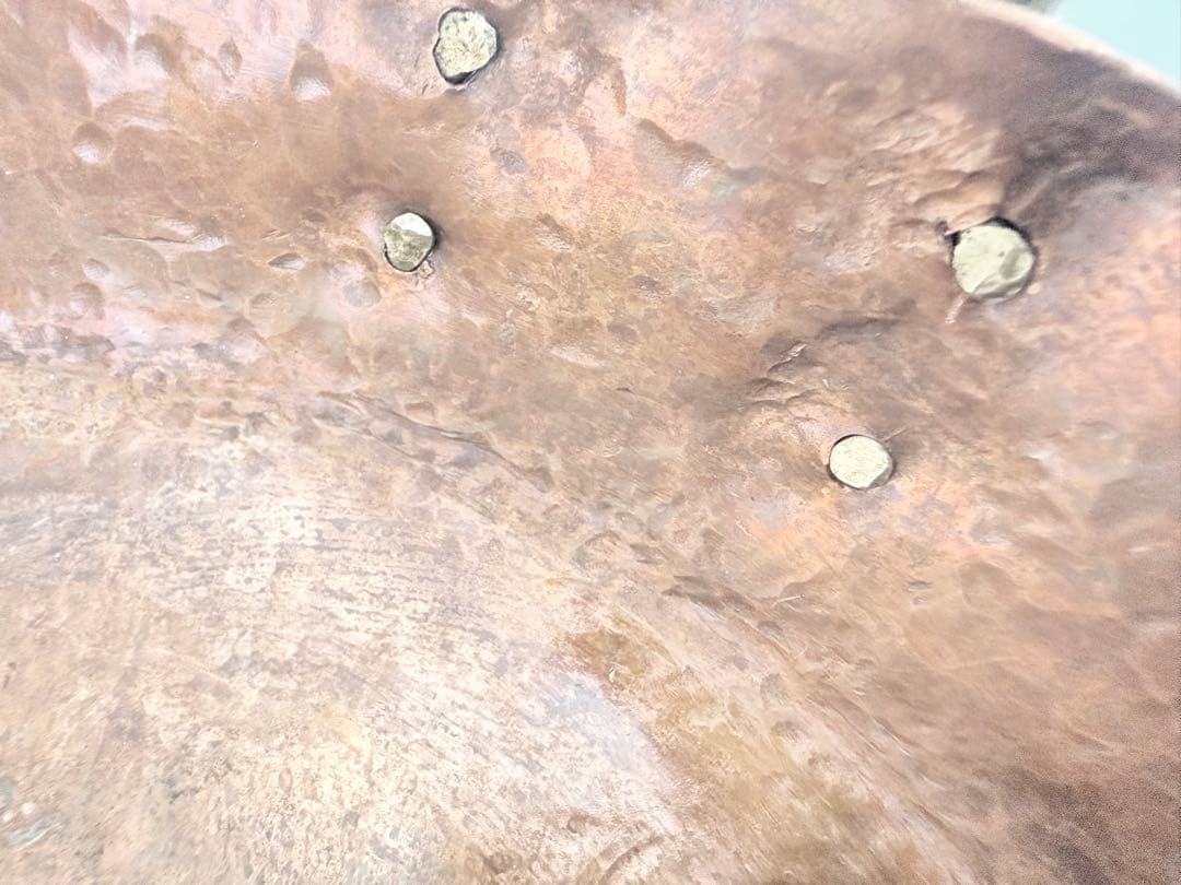 銅製片手鍋 小型 浅型 真鍮ハンドル