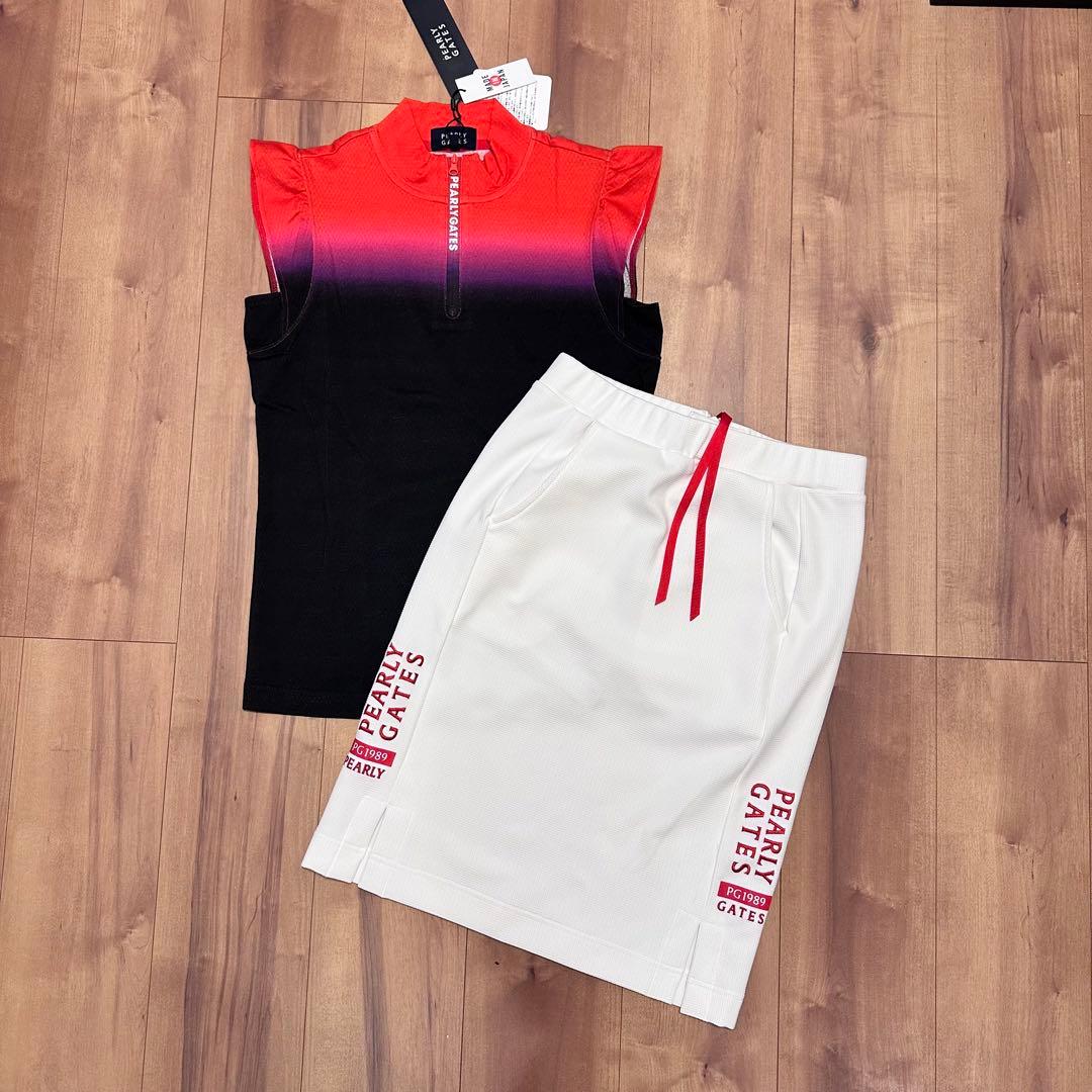 丈長め　スカート　モックネック　シャツ　セットアップ　サイズ0 春夏　新品