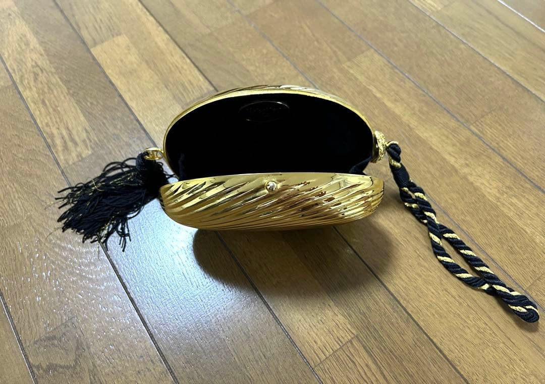 イタリア製80's シェイラン保証書付ゴールド クラッチバッグパーティー