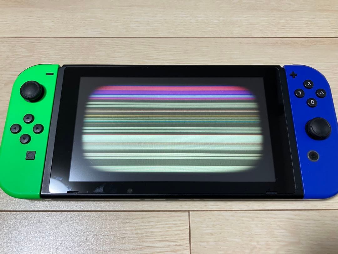 【ジャンク/液晶】Nintendo Switch 本体 青/緑 箱付 付属品完備