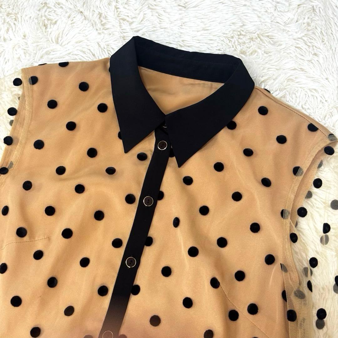 グレースコンチネンタル　プリーツドッキングワンピース ドットレースチュール 38