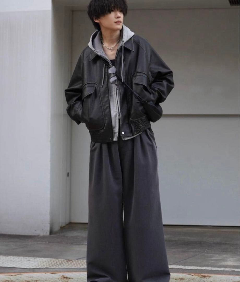 スーツ SLIGHT FLARE DOUBLE CLOTH BAGGY SLACKS