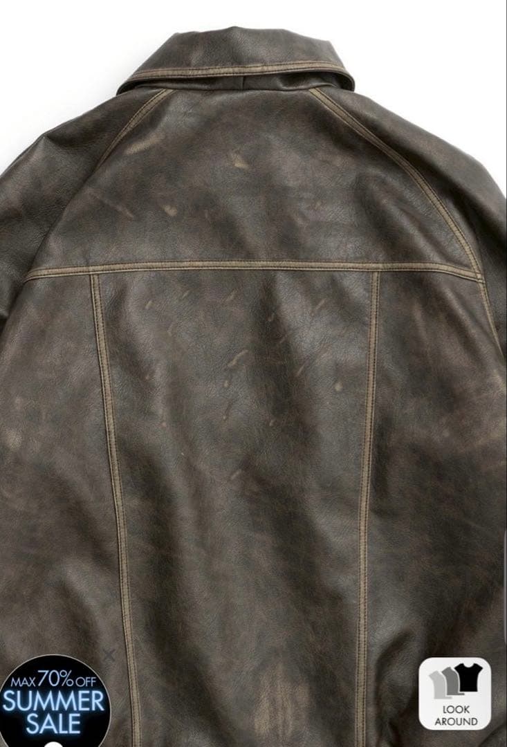 MAISON SPECIAL フェイクレザーオーバーブルゾン