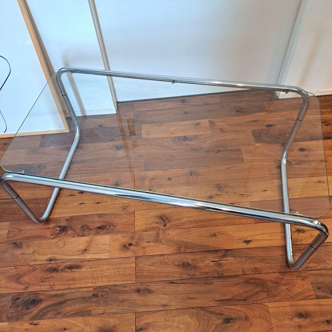 アンティーク　スペースエイジ　昭和レトロ　80‘s ガラス　コーヒーテーブル