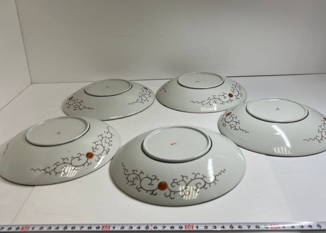 九谷焼　鷹の図金彩色絵皿5枚　直径約21㎝　東Y8-0220①