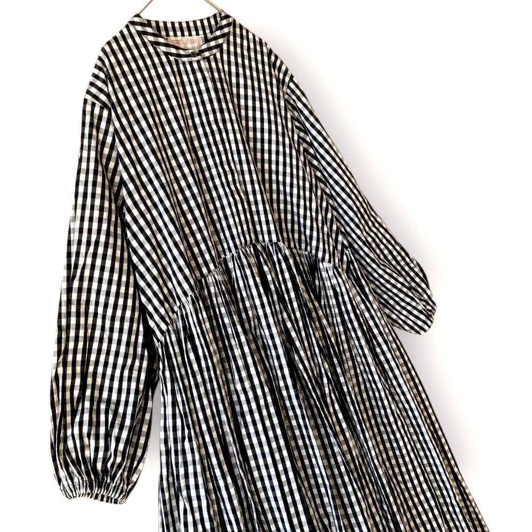 ビアズリー BEARDSLEY ロングワンピース ギンガムチェック ゆっくり