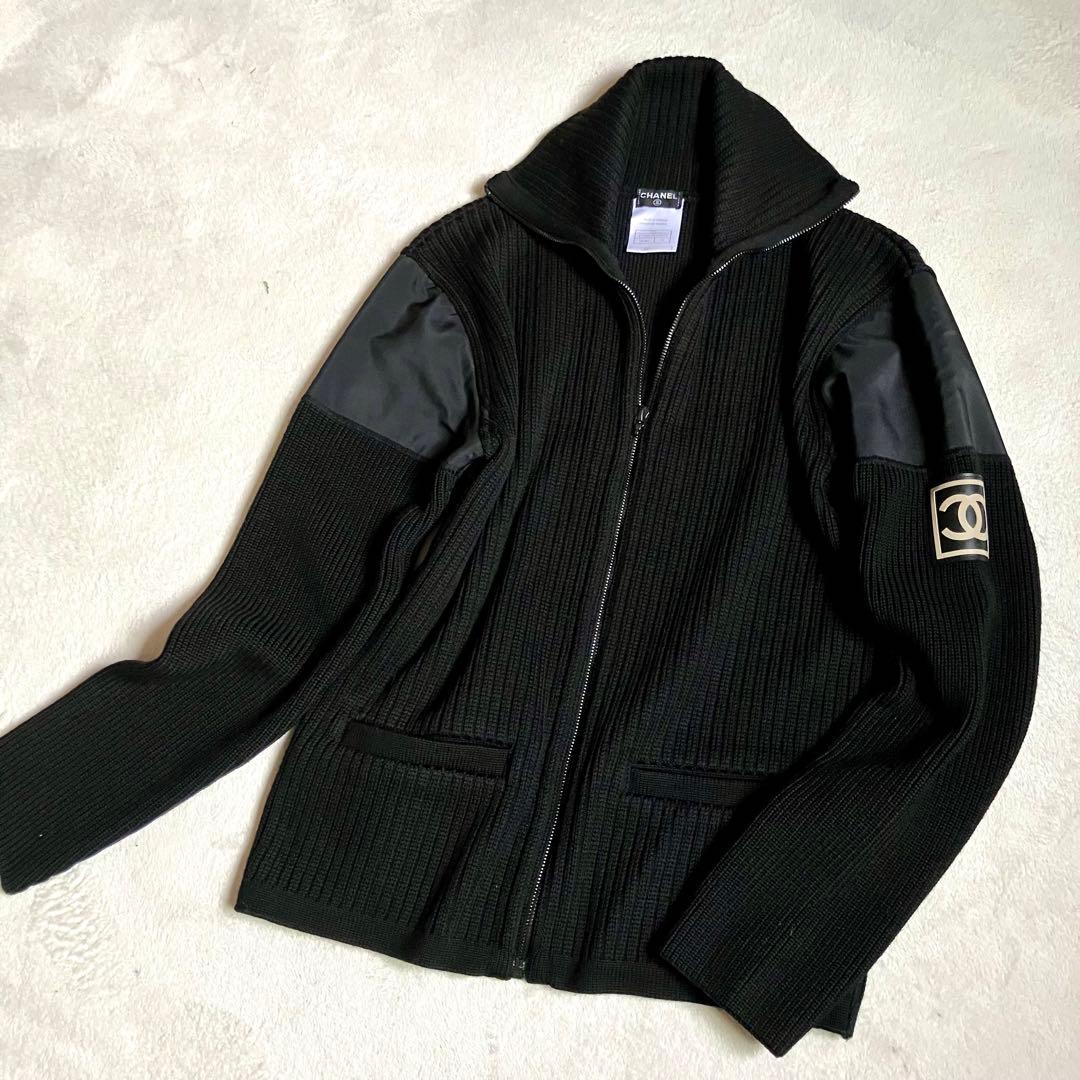 [美品]CHANEL シャネル　スポーツライン　ニットジャケット　ココマーク ￼