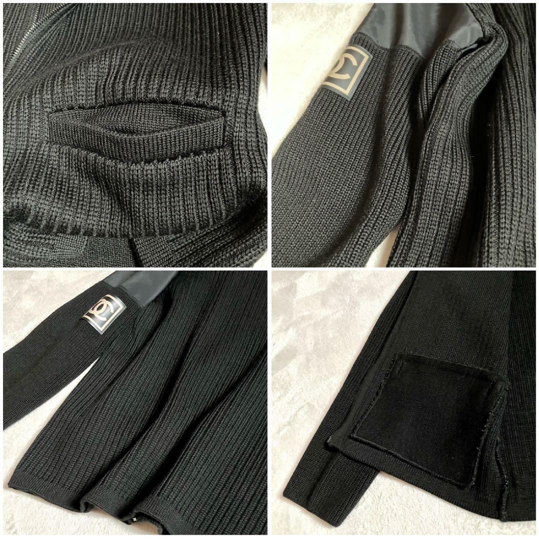 [美品]CHANEL シャネル　スポーツライン　ニットジャケット　ココマーク ￼