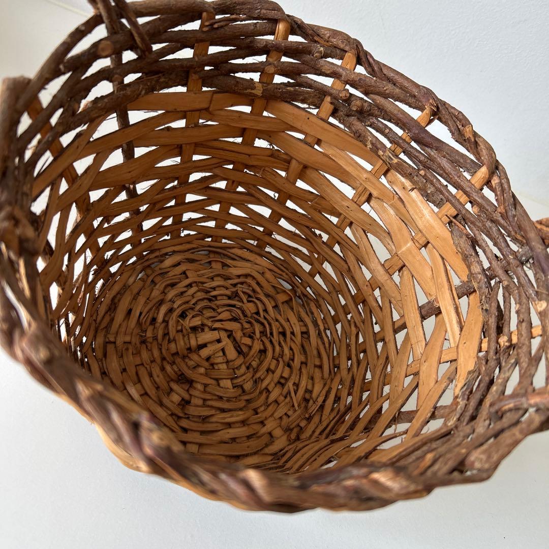 北欧ヴィンテージ　ジュニパー　かご　北欧　スウェーデン　サンク　カゴ　蚤の市