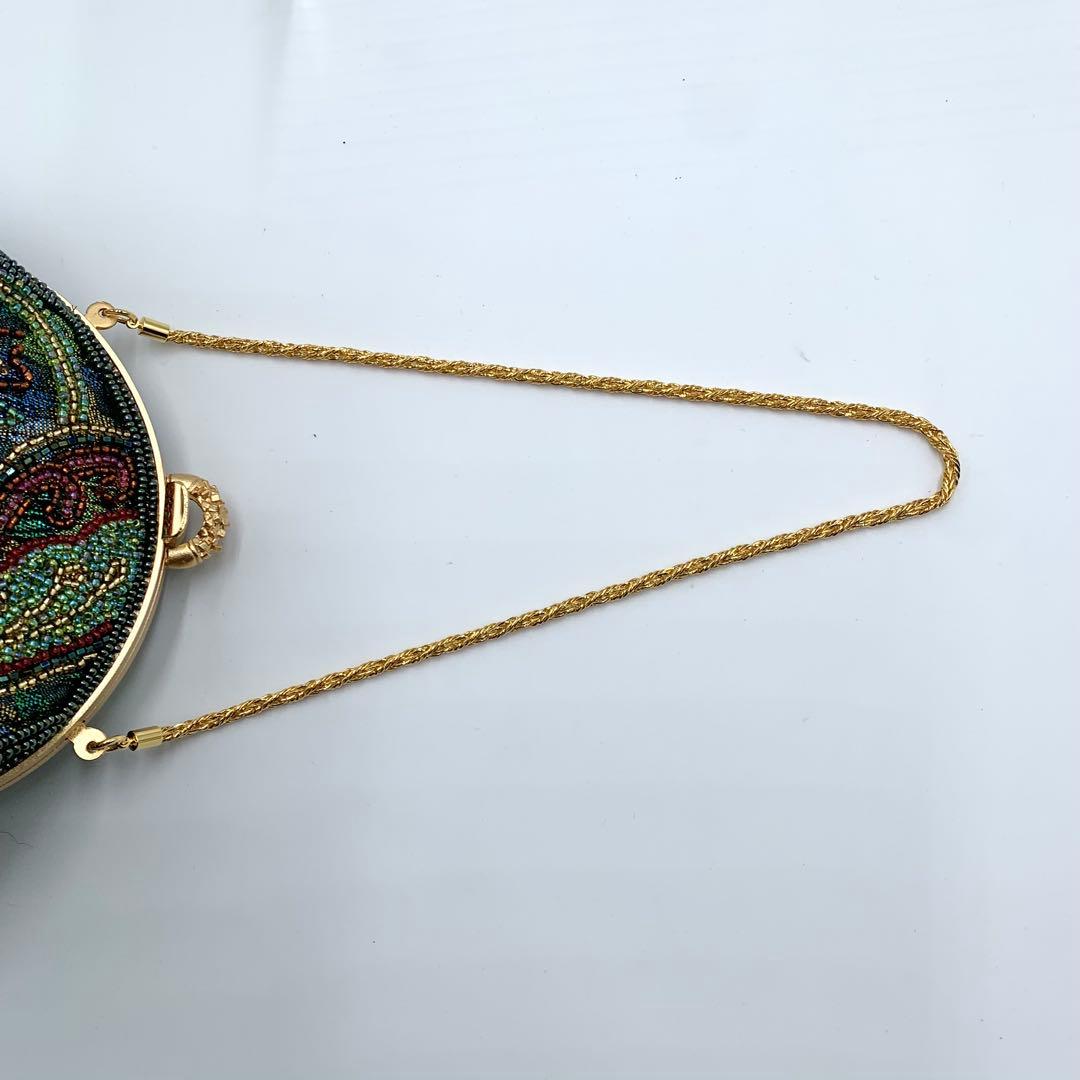 【美品】 ビーズ パーティ バッグ フォーマル カラフル ショルダー 軽量