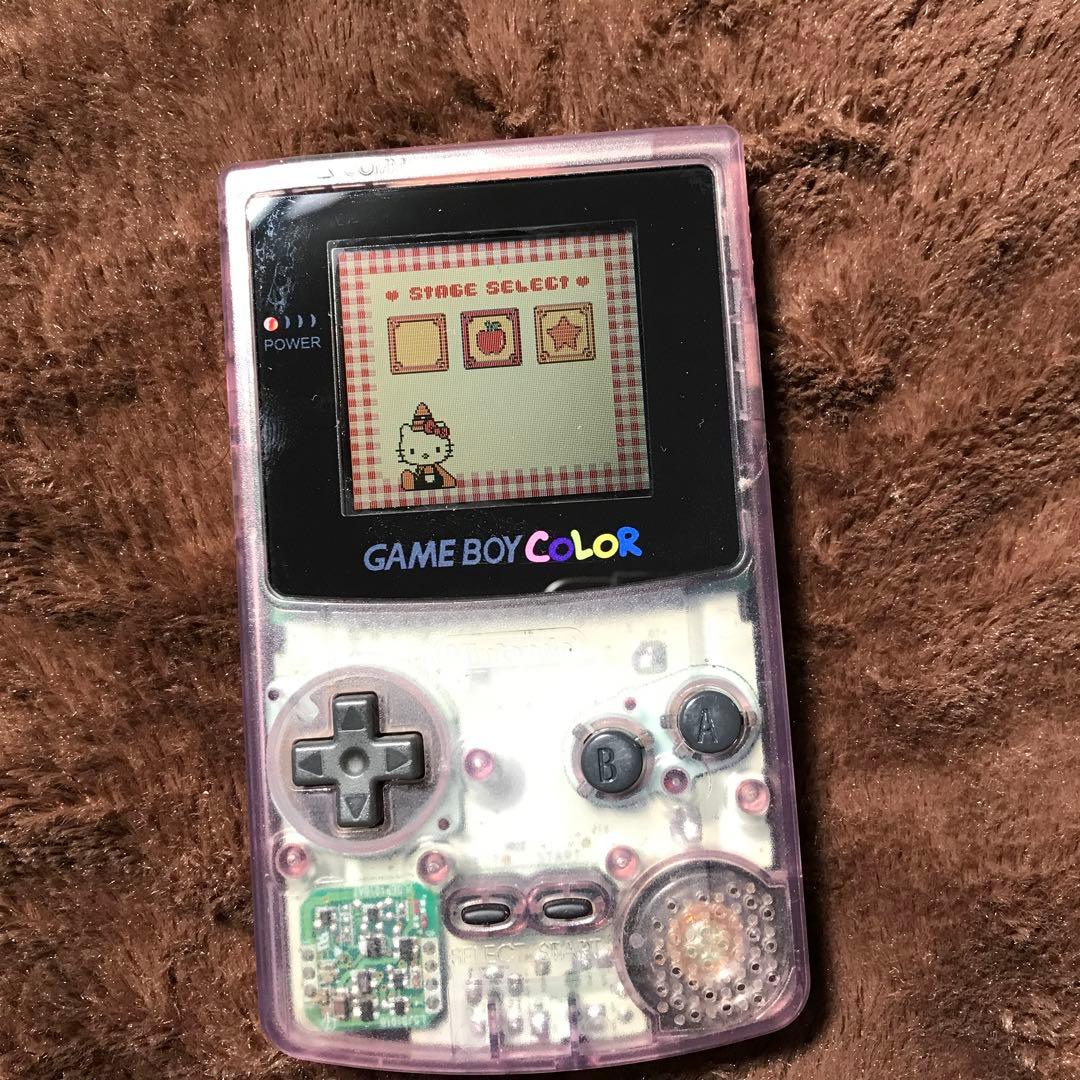 任天堂ゲームボーイカラーのクリアーパプルガラス製スクリーンレンズ 偏光板交換