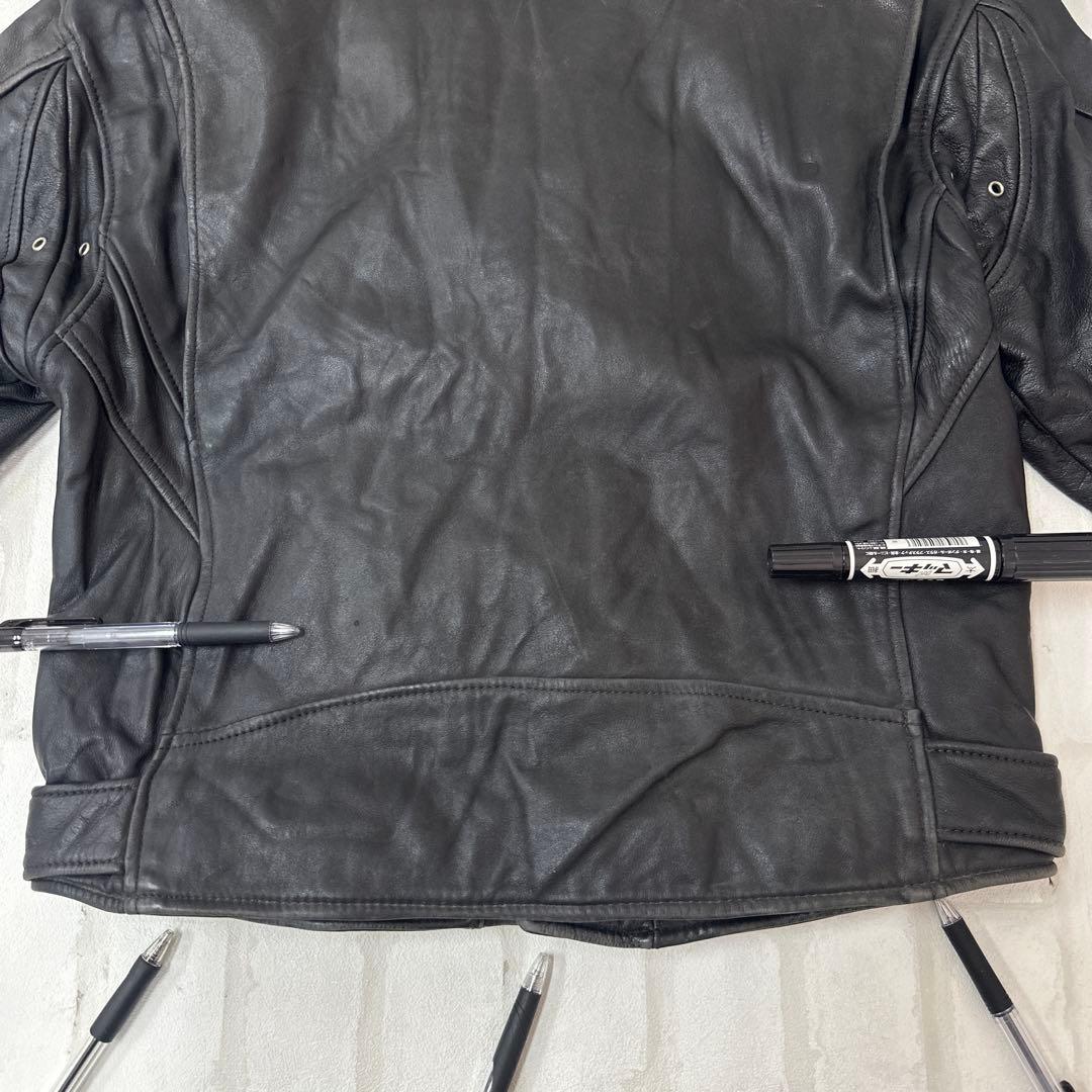 値下げ TIME & TIDE 牛革 レザー ダブル ライダース ジャケット L