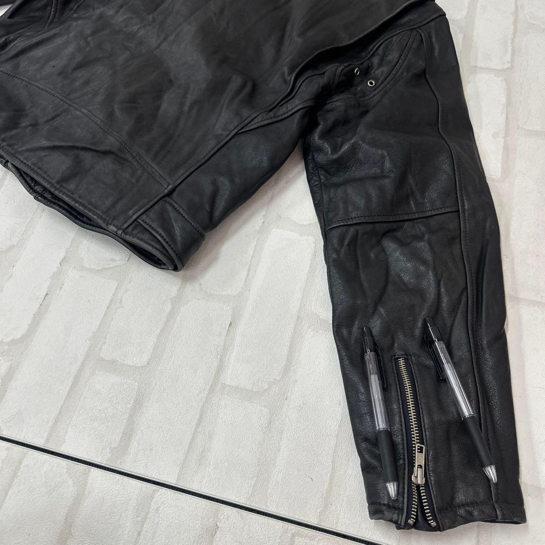 値下げ TIME & TIDE 牛革 レザー ダブル ライダース ジャケット L