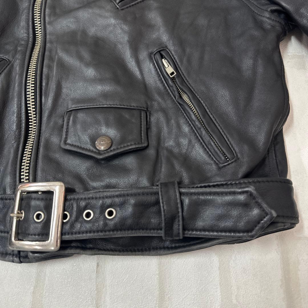 値下げ TIME & TIDE 牛革 レザー ダブル ライダース ジャケット L