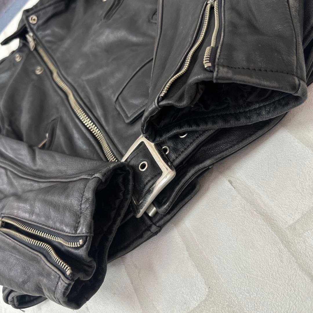 値下げ TIME & TIDE 牛革 レザー ダブル ライダース ジャケット L